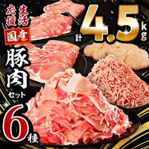 ふるさと納税 宮崎市 生活応援!!ロースいっぱい国産豚肉セット6種4.5kg(宮崎市)