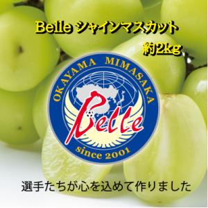 ふるさと納税 美作市 岡山県美作市産　Belleシャインマスカット 2kg(3房〜5房)