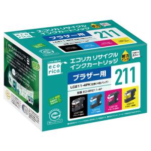 ふるさと納税 富士川町 エコリカ【ブラザー用】 LC211-4PK互換リサイクルインク　ECI-BR...