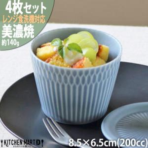 ふるさと納税 瑞浪市 【4個セット】美濃焼 さざなみ 8.5猪口カップ ブルーグレー 200cc 小...