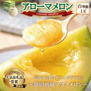 【通年出荷】アローマメロン　1玉入【静岡高級マスクメロン】