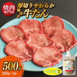 ふるさと納税 泉佐野市 厚切り やわらか 味付け 牛たん 500g レモン塩付 099H2299｜さとふる