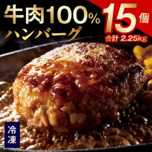 ふるさと納税 泉佐野市 無添加 牛肉100% ハンバーグ 15個 合計 2.25kg 個包装 G86...