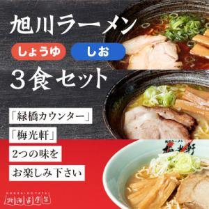 ふるさと納税 旭川市 旭川ラーメン　緑橋カウンター・梅光軒　3食セット(冷凍ラーメン)_01840