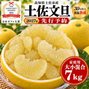 【2027年1月下旬～発送予定・日本ギフト大賞2024受賞】園主こだわり土佐文旦7kg大小混合