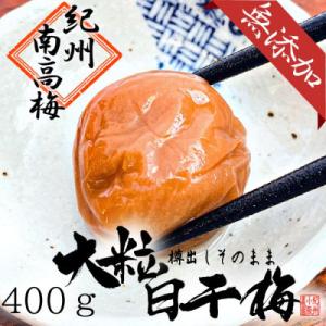 無添加　白干梅(大粒3L・4Lサイズ、400g)紀州南高梅　【梅農家厳選　手づくり梅干】