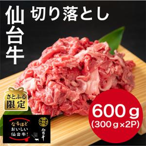 【さとふる限定】仙台牛切り落とし　300g×2パック(3～4人前)　小分け包装