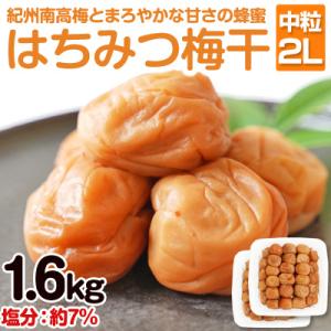 はちみつ梅干し 1.6kg(紀州南高梅)中粒 2L 和歌山県産
