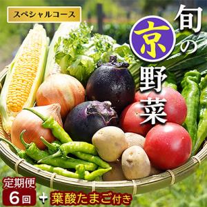 【6回定期便】旬の京野菜 毎月お届けスペシャルコース(全6回)& 葉酸たまご10個入り