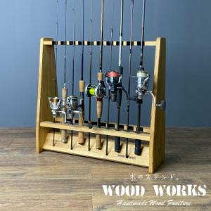 ふるさと納税 横手市 WOOD WORKS ロッドスタンド19本掛け 本体カラー:ライトブラウン/フ...