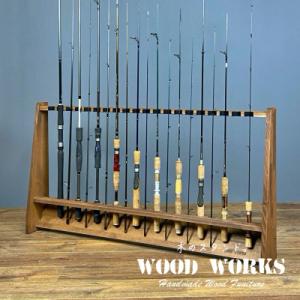 ふるさと納税 横手市 WOOD WORKS ロッドスタンド20本掛け 本体カラー:ブラウン/フェルト...