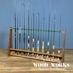 ふるさと納税 横手市 WOOD WORKS ロッドスタンド20本掛け 本体カラー:ブラウン/フェルト...