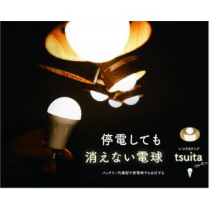 停電しても消えない電球「いつでもランプtsuita」電球色2個セット