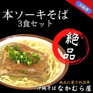 ふるさと納税 浦添市 本ソーキそば(細麺・3食セット)