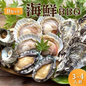 大満足! アワビ入り海鮮BBQ Bセット　貝づくし蒸し鮑付　4種14品(3～4人前)  【冷凍】