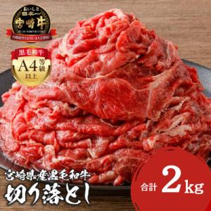 史上初内閣総理大臣賞4連覇 宮崎牛 A4～A5 牛肉 切り落とし 合計2kg (500g×4)