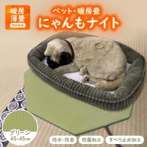 ふるさと納税 与謝野町 にゃんもナイト【ペット・暖房畳】(グリーン)　猫・犬などペット用寒さ対策に　防水・防臭・抗菌加工