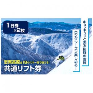 ふるさと納税 山ノ内町 2025-26 志賀高原スキー場共通リフト券 1日券2枚[53710374]