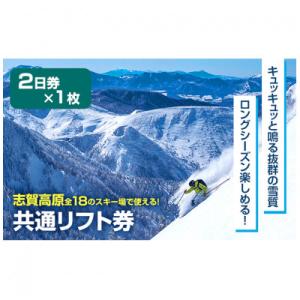 ふるさと納税 山ノ内町 2025-26 志賀高原スキー場共通リフト券 2日券[53710375]