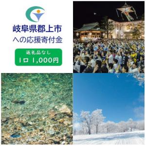 ふるさと納税 郡上市 【返礼品なし】岐阜県郡上市への応援寄付!1口:1,000円
