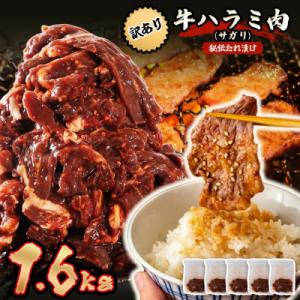 秘伝たれ漬け 訳あり 柔らか牛ハラミ(サガリ)肉 味付け合計1.6kg 便利な小分け5パック