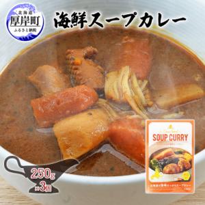 ふるさと納税 厚岸町 海鮮スープカレー<辛口> 250g×3個