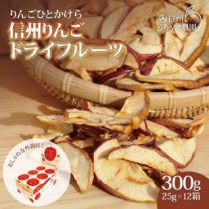 ふるさと納税 長野県 信州うちやま農園のドライフルーツ「りんごひとかけら」300g(25g×12箱) 信州りんご(乾燥)