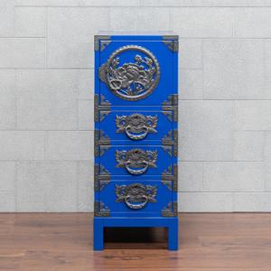 ふるさと納税 利府町 仙台箪笥 35巾脚付すきまチェスト 藍色漆塗り 申込書返送後2〜5ヶ月程度でお届け