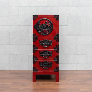 ふるさと納税 利府町 仙台箪笥 35巾脚付すきまチェスト 朱色漆塗り 申込書返送後2〜5ヶ月程度でお届け