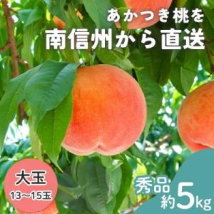 2027年発送【南信州産】あかつき桃　秀品　大玉13～15玉　約5kg　7月中旬～順次発送
