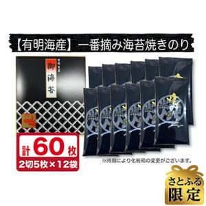【さとふる限定】【有明海産】一番摘み焼き海苔 計60枚
