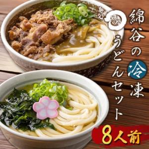 ふるさと納税 丸亀市 冷凍うどん2種 8人前 肉カレー かけうどん 綿谷
