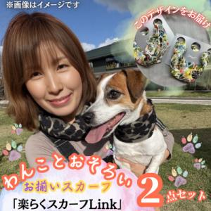 ふるさと納税 西桂町 【わんことお揃いスカーフ】天然素材生地の高級ストール残布で製造!簡単マグネット着脱　ハーバリウム柄白
