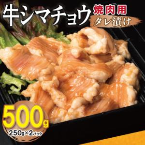 牛シマチョウ 焼肉用 タレ漬け 合計500g【味付け 小分け 牛肉ホルモン】 099H4209