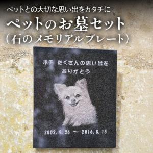 ふるさと納税 伊勢原市 【成瀬石材店】ペットのお墓セット(石のメモリアルプレート)
