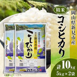 岡山県 新見市産 コシヒカリ 精米 10kg( 5kg × 2袋)  米 どころ 岡山