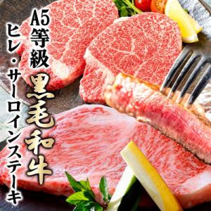ふるさと納税 枕崎市 鹿児島県産A5等級黒毛和牛ステーキ(ヒレ・サーロイン) DZ906
