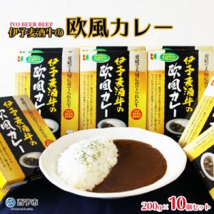 <ご当地カレー「伊予麦酒牛の欧風カレー」>　レトルト　加工品　惣菜　夜食　西予