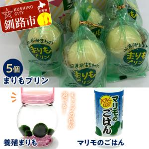 ふるさと納税 釧路市 阿寒湖銘菓まりもプリン5個入と養殖まりもセット(ピンク) 菓子 F4F-186...