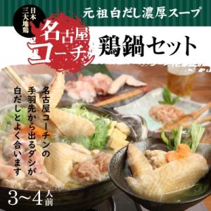 ふるさと納税 碧南市 元祖白だし濃厚スープ　名古屋コーチン鶏鍋セット(3〜4人前)　H001-069