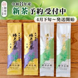【新茶受付中4月末～発送開始】「極上煎茶」2本・「特上煎茶」八重2本飲み比べセット(H047122)