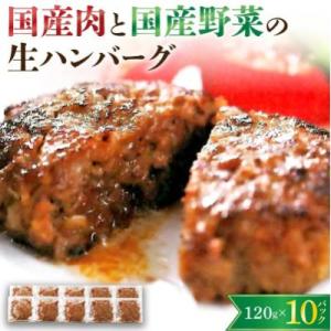 ふるさと納税 上山市 国産肉と国産野菜の生ハンバーグ　120g×10パック　0002-2203