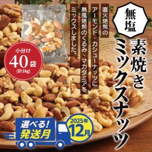 ふるさと納税 碧南市 年内発送 無塩の素焼きミックスナッツ 小分け40袋(計1kg) H059-14...