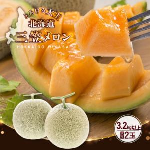 《2026年分受付中》大玉!三笠メロン2玉入(3.2kg以上)【0106203】