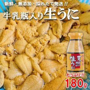 【期間限定】 北三陸産 天然生うに180g×1本(牛乳瓶入りウニ) うに瓶詰め