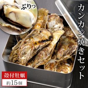 ふるさと納税 石巻市 牡蠣 宮城県産 漁師の 牡蠣カンカン焼きセット(牡蠣15個)生牡蠣