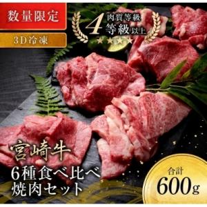 ふるさと納税 都農町 《数量限定》宮崎牛6種食べ比べ焼肉セット【3D冷凍】　肉　牛　牛肉