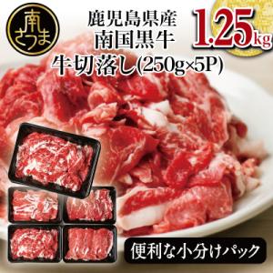 ふるさと納税 南さつま市 【訳あり】鹿児島県産南国黒牛切落し 1.25kg(250g×5P)※緊急支援品