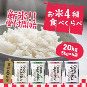 ふるさと納税 境町 〈2024年07月〉お米4種食べくらべ20kgセット