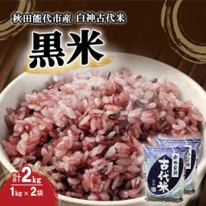 ふるさと納税 能代市 白神古代米 黒米 1kg×2袋 秋田県 能代市産[No.5335-0009]｜y-sf